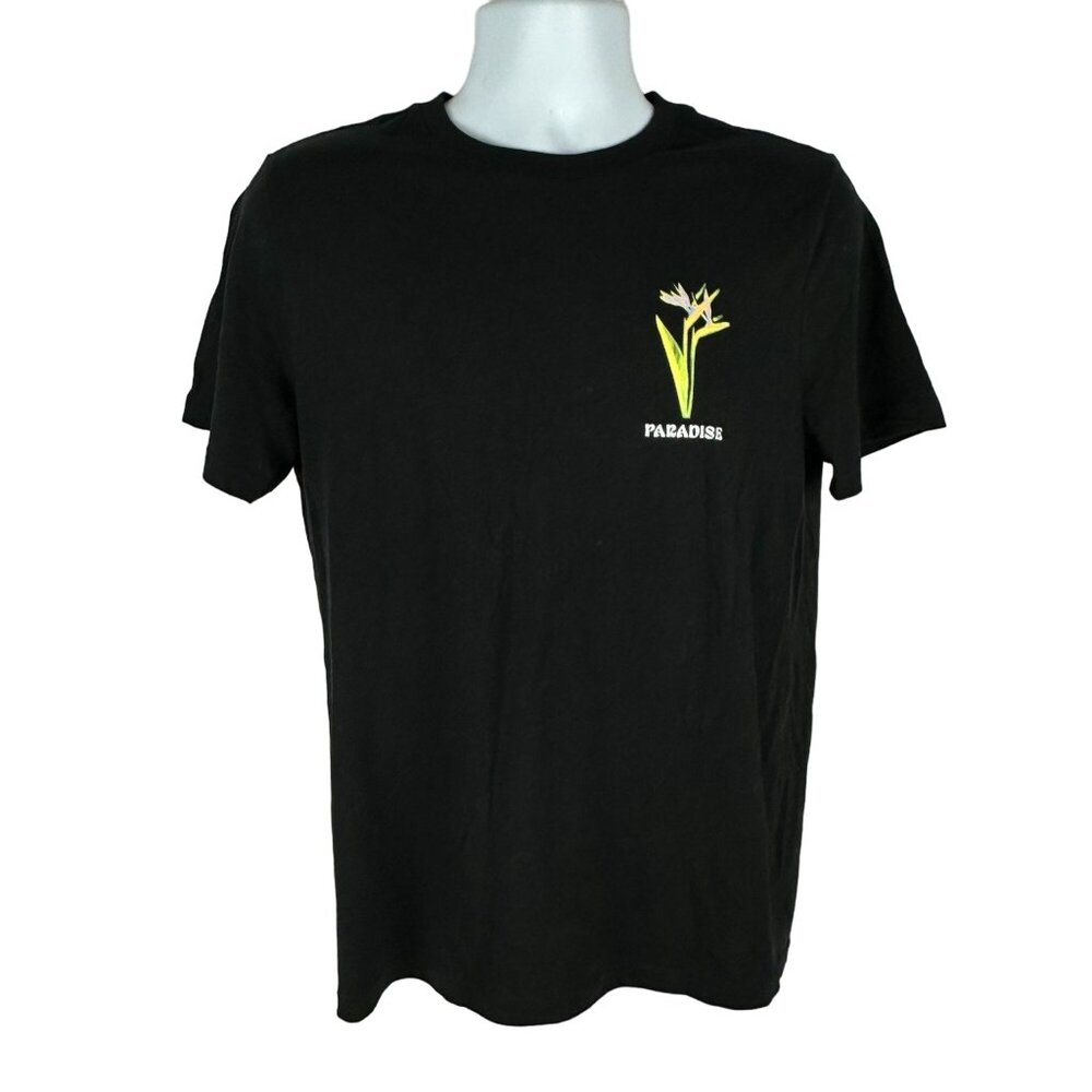 Old Navy Mens Black Soft-Washed Paradise Print T-Shirt Size S